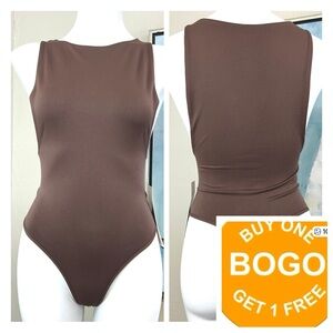 AURA brown bodysuit Thong style size xs/sm NWT